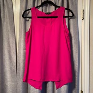 Pink Split Back Sleeveless Blouse